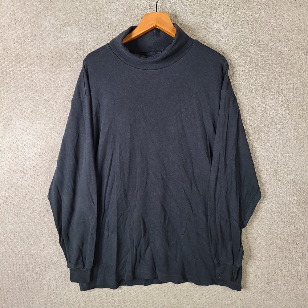 Dickies Shirt Mens 2XLT Black Turtle Neck Long Sleeve Cotton Blend Workwear Top